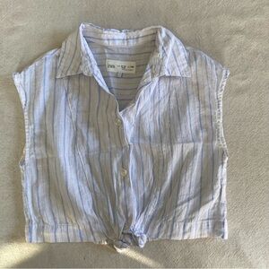 Zara Kids Light Blue Striped Button-Down Shirt